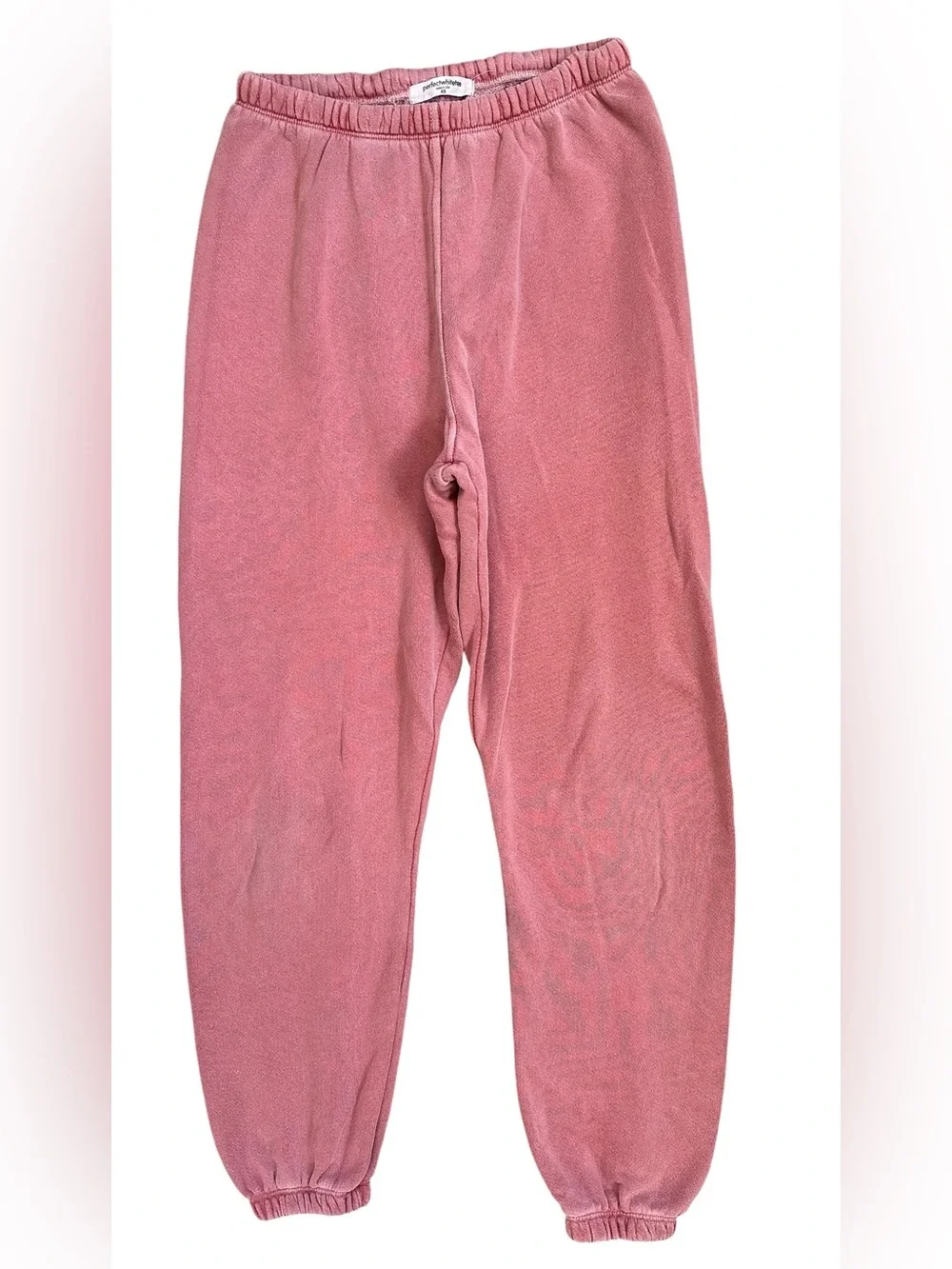 PerfectWhiteTee Washed Faded Red-ish Pink Cotton Sweatpants Size XS - Picture 2 of 6